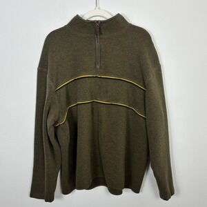 Pendleton Quarter Zip Pullover Sweater Mens XL Cotton Striped Mock 90s Y2K Retro